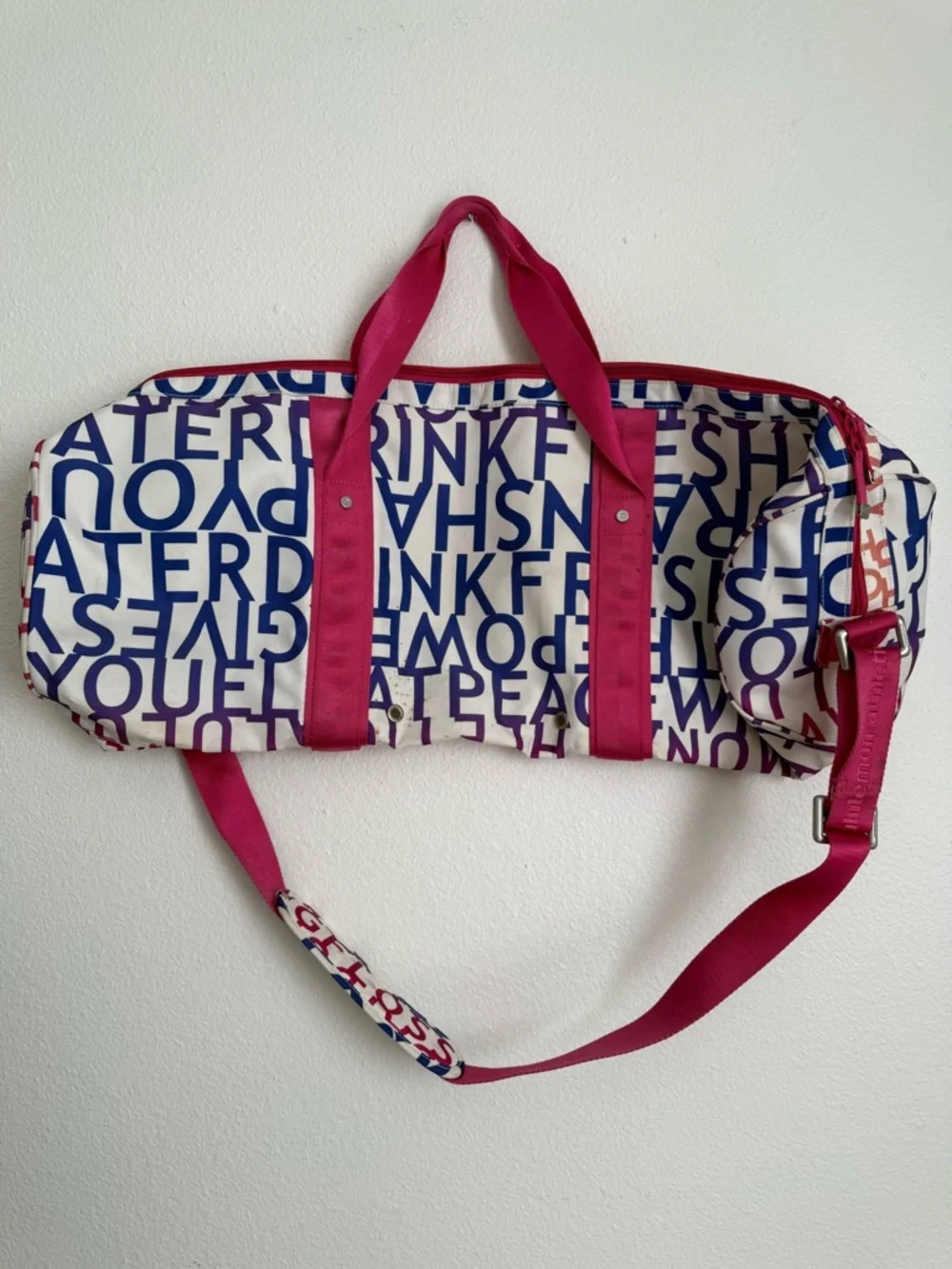 lululemon athletica Pink Multi Letter-Print Travel Duffel Bag - Picture 12 of 13